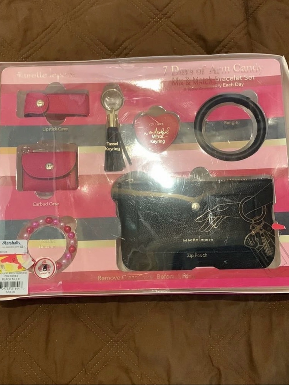 Nanette Lepore Black & Pink 7 Days of Arm Candy Mix & Match Accessory Set